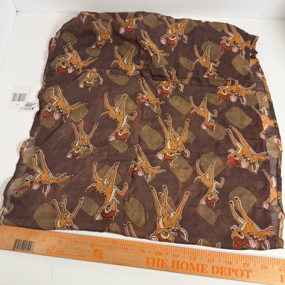 DISNEY PARK LIGHTWEIGHT INFINITY SCARF BAMBI BROWN NWT NEW ANIMAL RARE WRAP - Picture 6 of 6